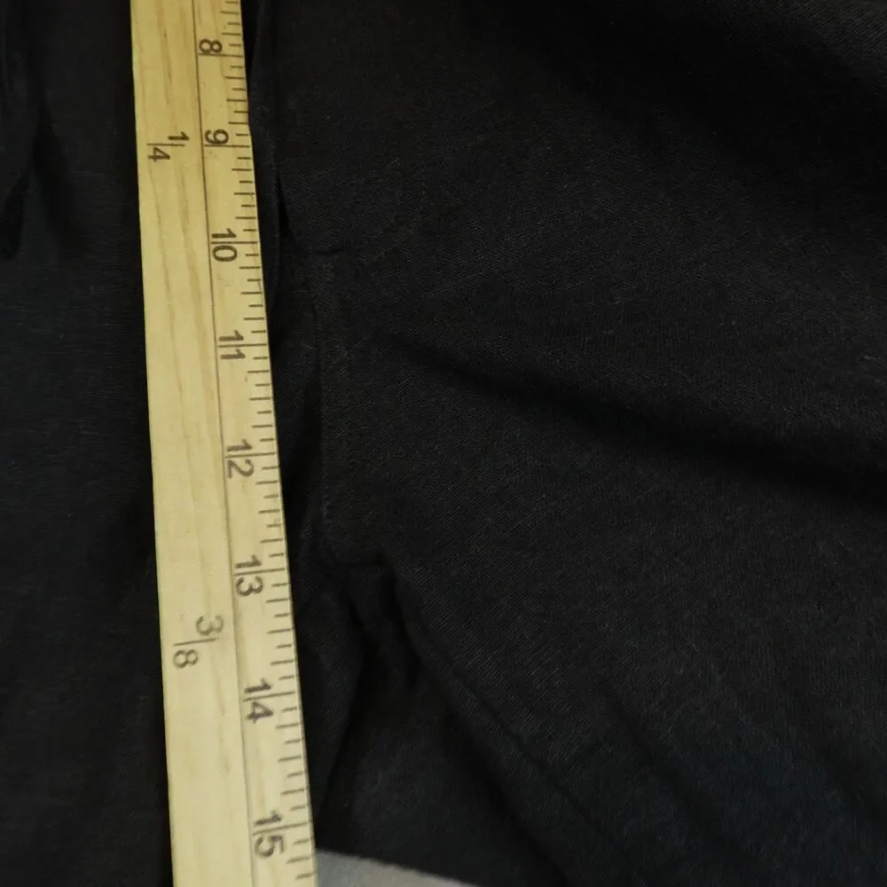 Ramon Puig Pants Mens XL Black Linen Rayon Wide Leg Cuban Drawstring Trousers